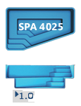Бассейн San Juan Spa 4.0x2.5, гл. 1 м, цвет 3D Iridium,белый и голубой