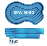 Бассейн San Juan Spa 5.0x3.0, гл. 1 м, цвет 3D Iridium,белый и голубой