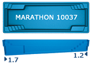 Бассейн San Juan Marathon 10.0x3.7, гл. 1.2-1.7 м, цвет 3D Iridium,белый и голубой