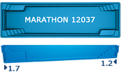 Бассейн San Juan Marathon 12.0x3.7, гл. 1.2-1.7 м, цвет 3D Iridium,белый и голубой