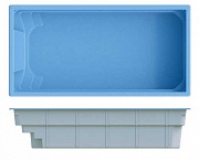Композитный бассейн Laguna 7 PREMIUM размер 7x3.5х1.55м цвет Голубой/Серый фото