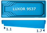 Бассейн San Juan Luxor 9.5x3.7, гл. 1.1-1.7 м, цвет 3D Iridium,белый и голубой